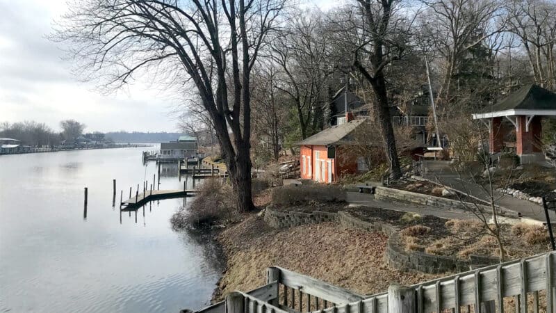 The Saugatuck-Douglas History Museum seen from the north. The entryway is visible on the right